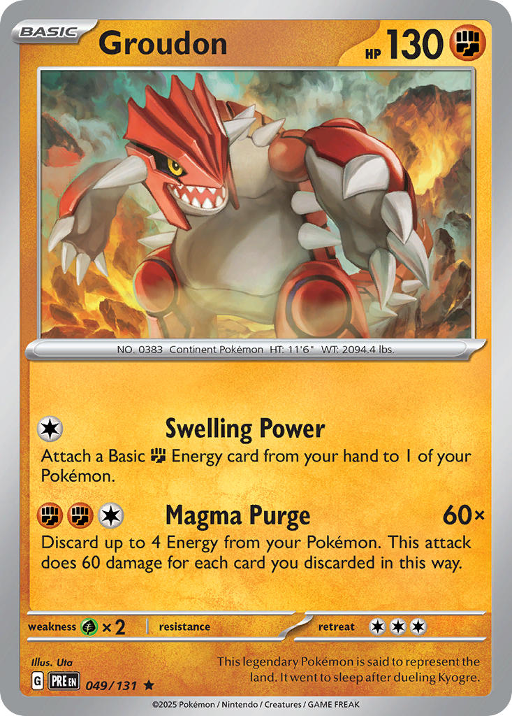 (049/131) Pokemon TCG Prismatic Evolutions Single: Groudon Reverse Holo Rare