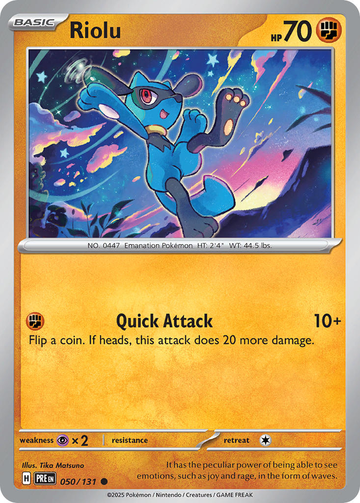 (050/131) Pokemon TCG Prismatic Evolutions: Additionals Single: Riolu Common (Master Ball)