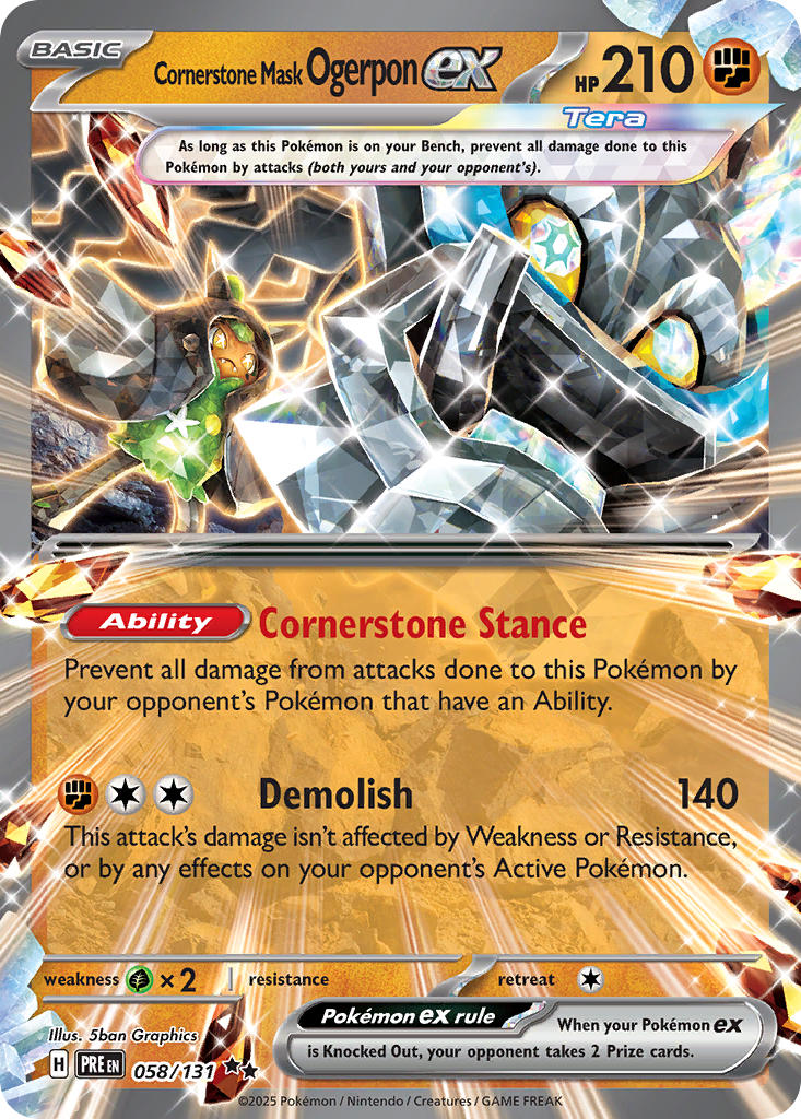 (058/131) Pokemon TCG Prismatic Evolutions Single: Cornerstone Mask Ogerpon ex Double Rare