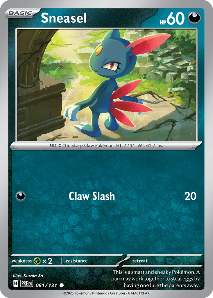 (061/131) Pokemon TCG Prismatic Evolutions Single: Sneasel Reverse Holo Common