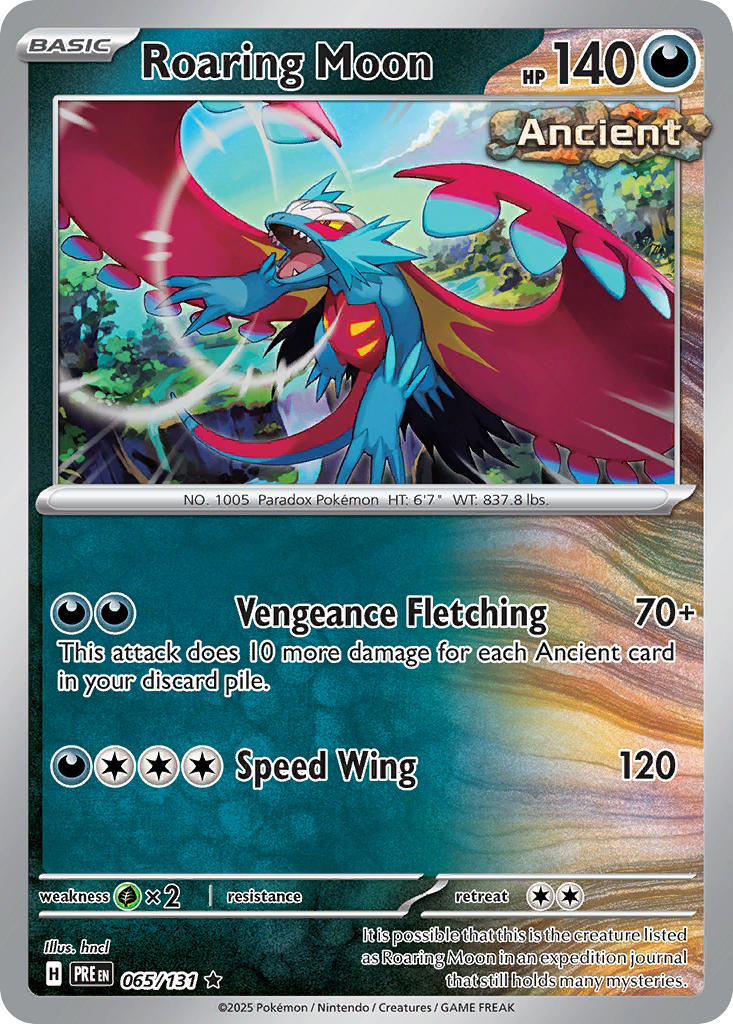 (065/131) Pokemon TCG Prismatic Evolutions Single: Roaring Moon Reverse Holo Rare