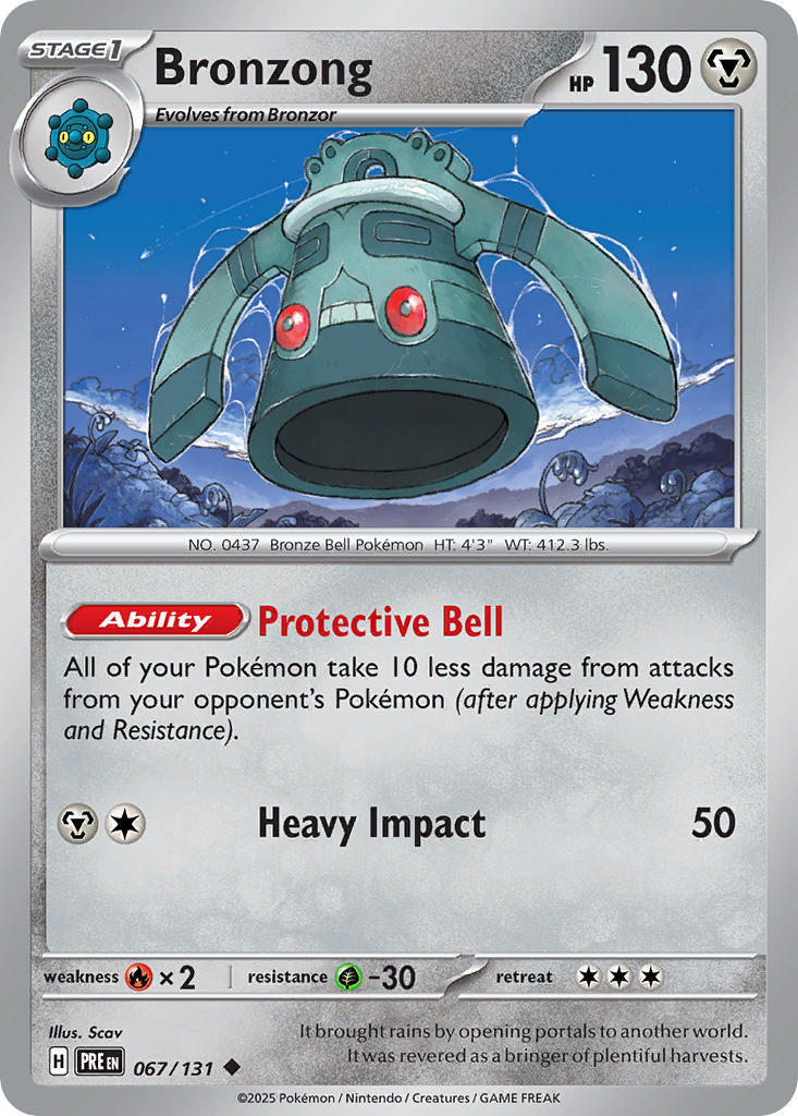 (067/131) Pokemon TCG Prismatic Evolutions Single: Bronzong Reverse Holo Uncommon