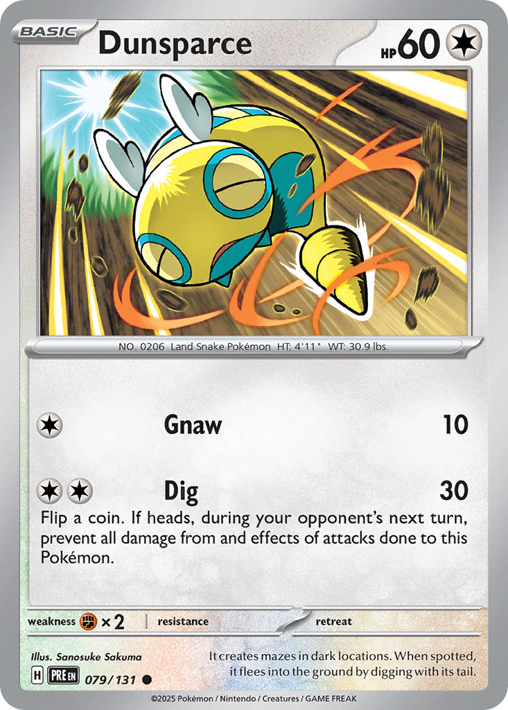 (079/131) Pokemon TCG Prismatic Evolutions: Additionals Single: Dunsparce Common (Master Ball)