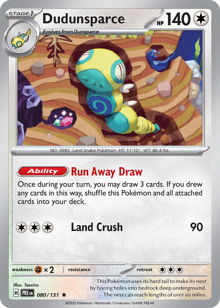 (080/131) Pokemon TCG Prismatic Evolutions: Additionals Single: Dudunsparce Rare (Poke Ball)