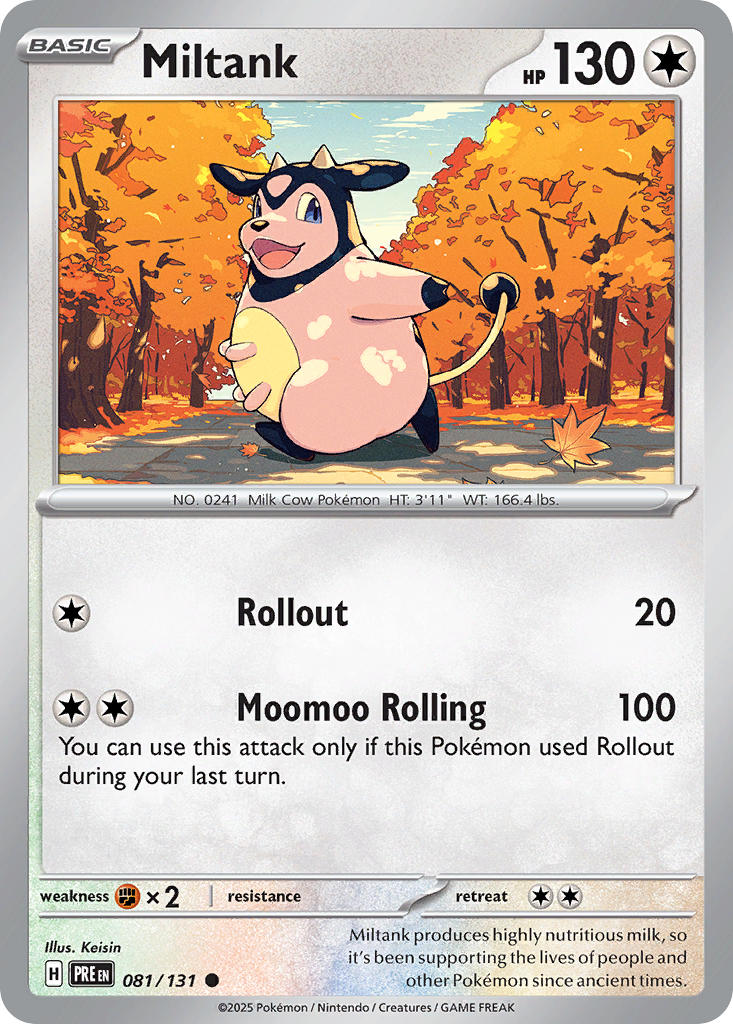 (081/131) Pokemon TCG Prismatic Evolutions: Additionals Single: Miltank Common (Master Ball)