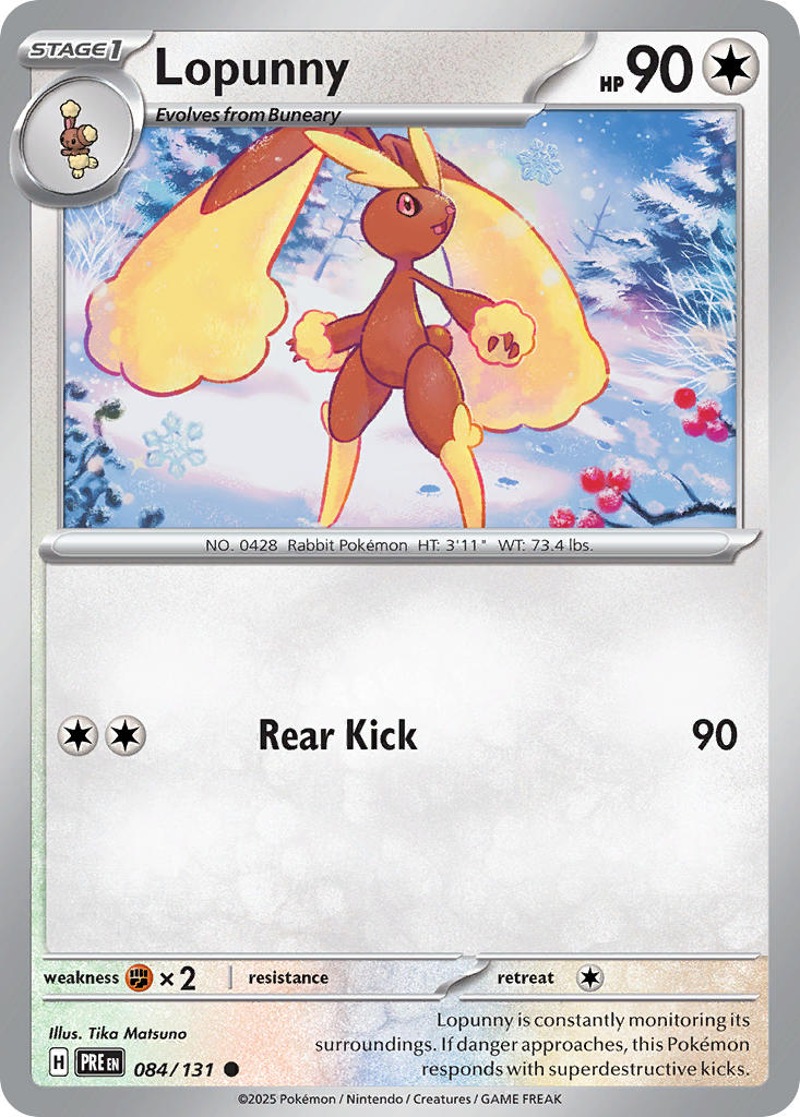 (084/131) Pokemon TCG Prismatic Evolutions: Additionals Single: Lopunny Common (Master Ball)