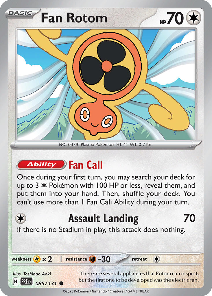 (085/131) Pokemon TCG Prismatic Evolutions: Additionals Single: Fan Rotom Common (Master Ball)