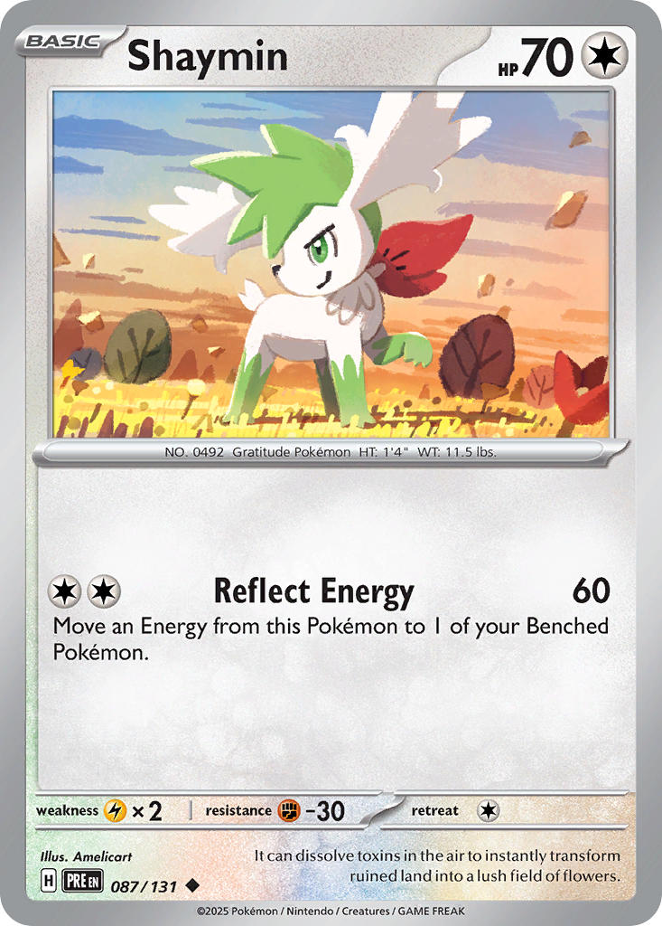 (087/131) Pokemon TCG Prismatic Evolutions Single: Shaymin Reverse Holo Uncommon