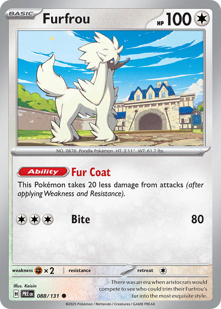 (088/131) Pokemon TCG Prismatic Evolutions: Additionals Single: Furfrou Common (Master Ball)