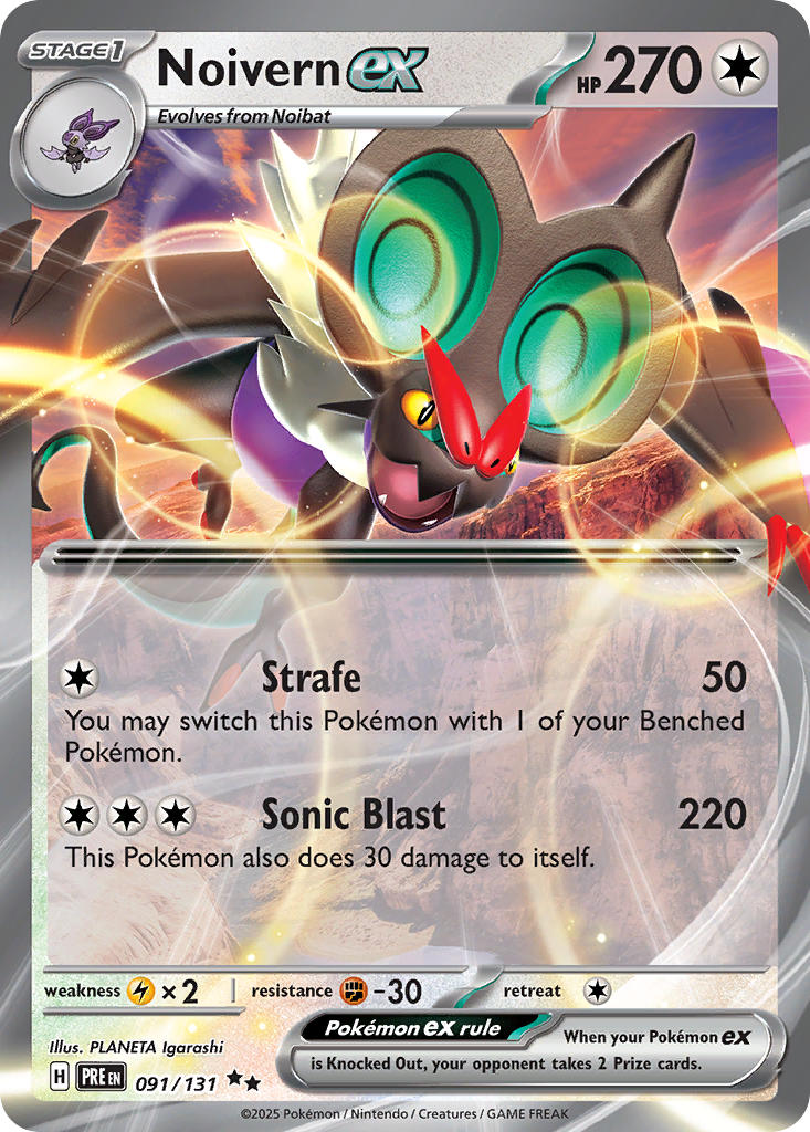 (091/131) Pokemon TCG Prismatic Evolutions Single: Noivern ex Double Rare
