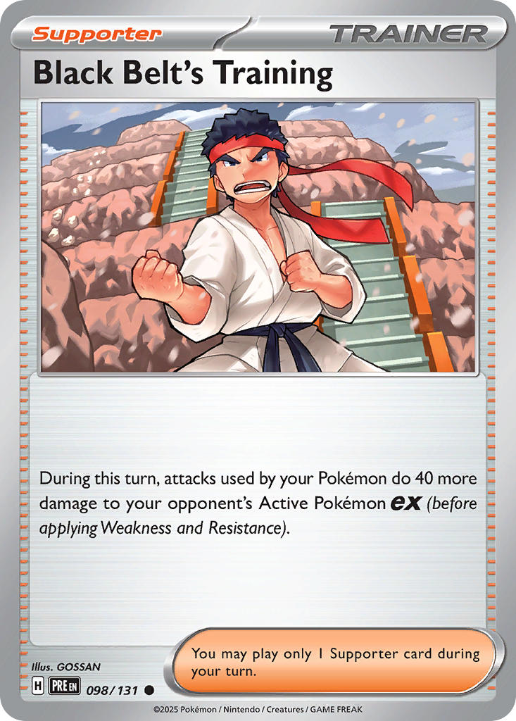 (098/131) Pokemon TCG Prismatic Evolutions: Additionals Single: Black Belt's Training Common (Poke Ball)