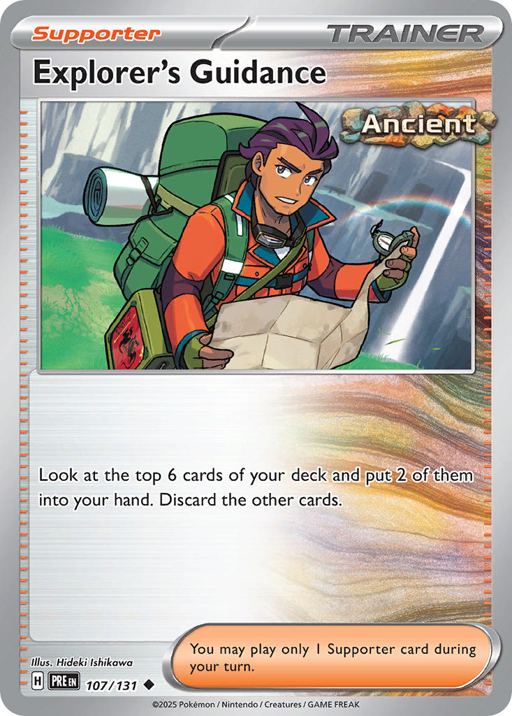 (107/131) Pokemon TCG Prismatic Evolutions: Additionals Single: Explorer's Guidance Uncommon (Poke Ball)