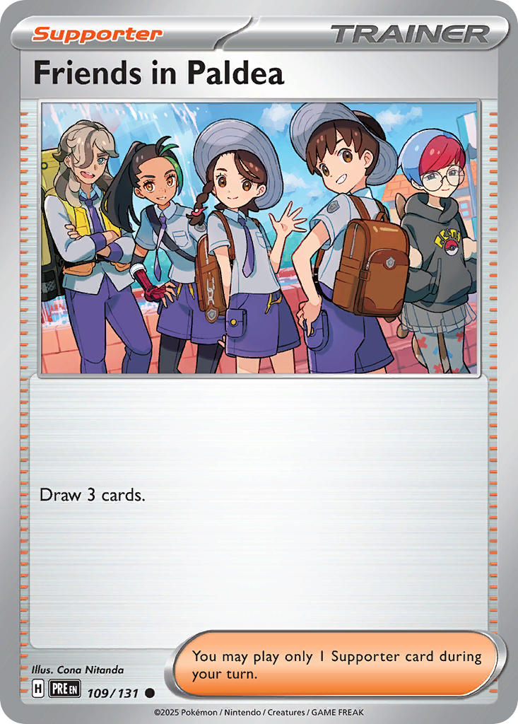 (109/131) Pokemon TCG Prismatic Evolutions: Additionals Single: Friends in Paldea Common (Poke Ball)