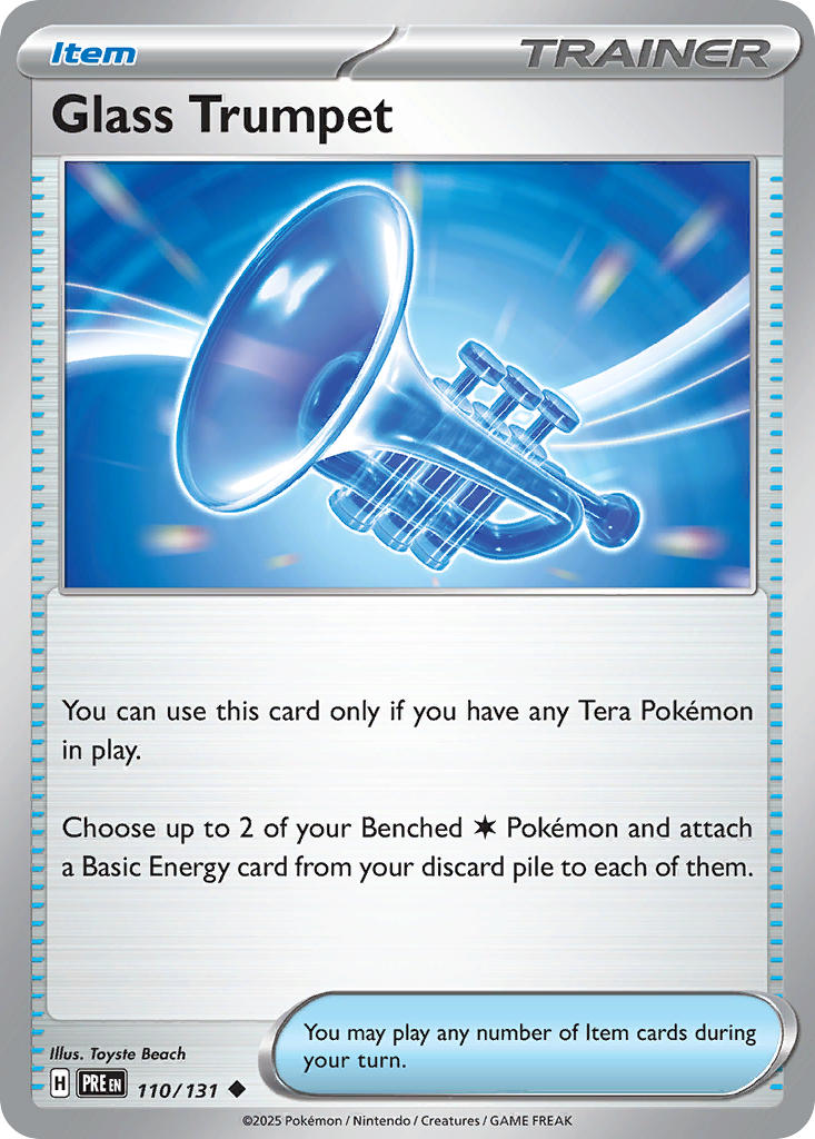 (110/131) Pokemon TCG Prismatic Evolutions: Additionals Single: Glass Trumpet Uncommon (Poke Ball)