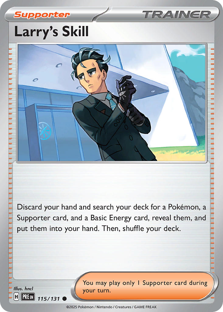 (115/131) Pokemon TCG Prismatic Evolutions: Additionals Single: Larry's Skill Common (Poke Ball)