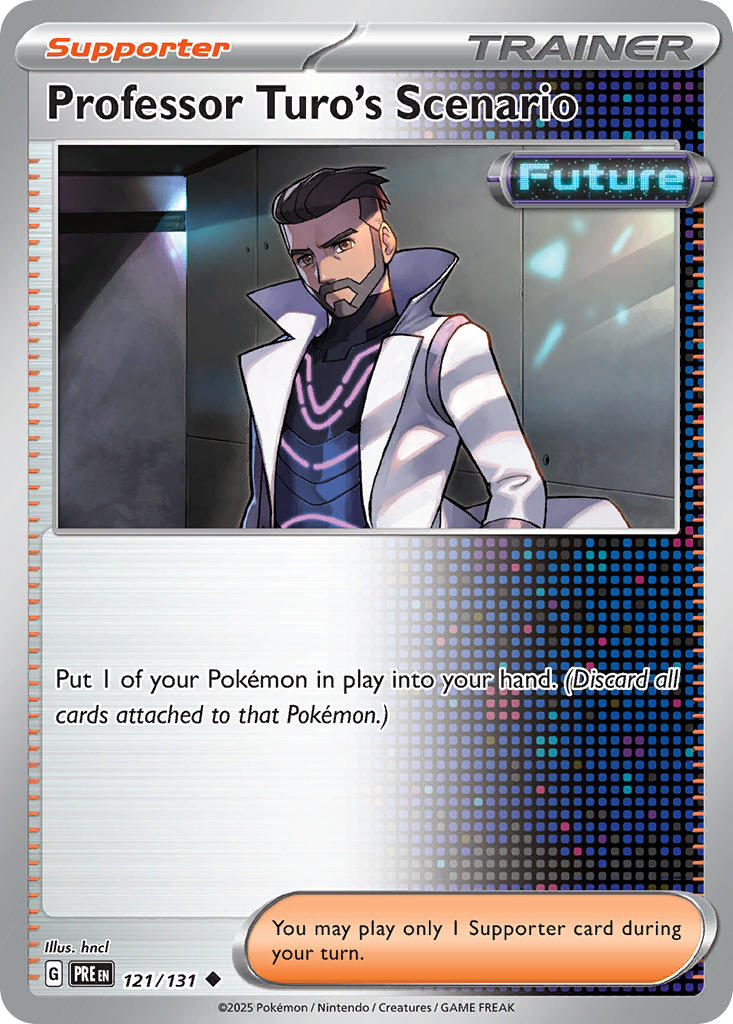 (121/131) Pokemon TCG Prismatic Evolutions: Additionals Single: Professor Turo's Scenario Uncommon (Poke Ball)