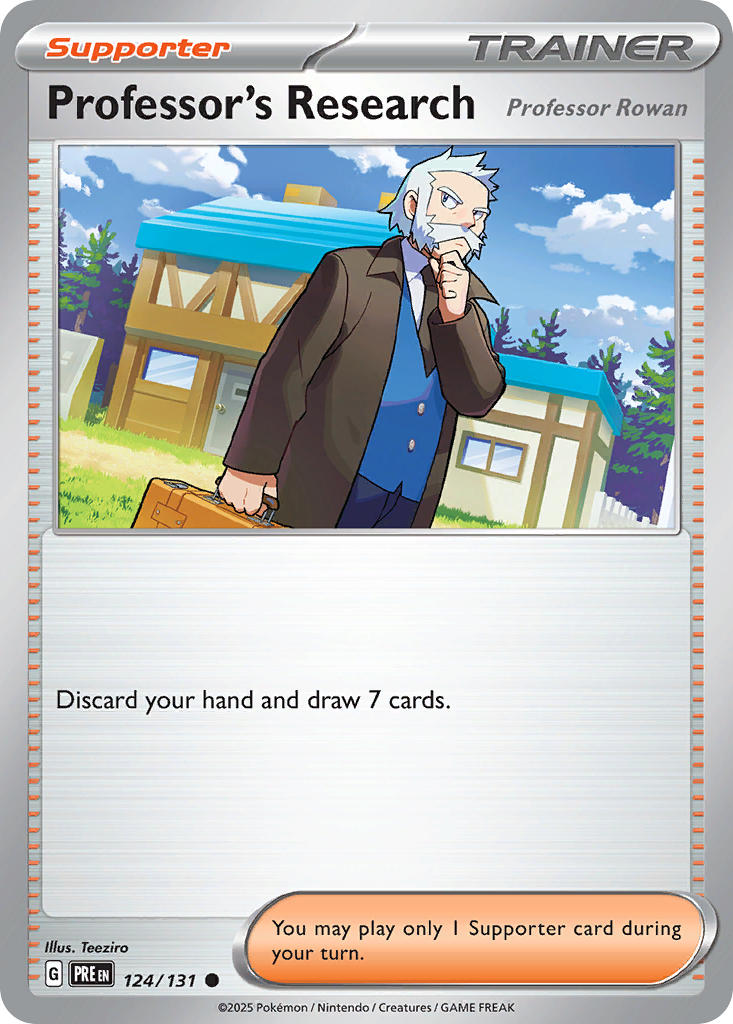 (124/131) Pokemon TCG Prismatic Evolutions: Additionals Single: Professor's Research - Professor Rowan Common (Poke Ball)