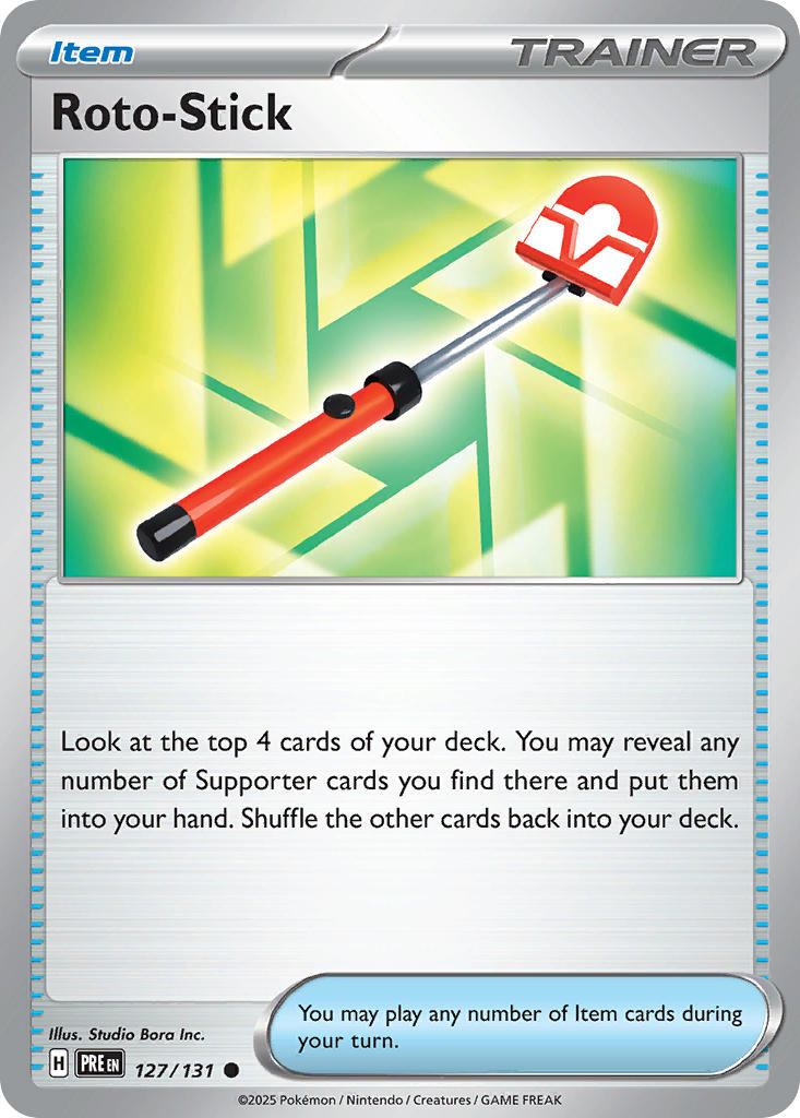(127/131) Pokemon TCG Prismatic Evolutions: Additionals Single: Roto-Stick Common (Poke Ball)
