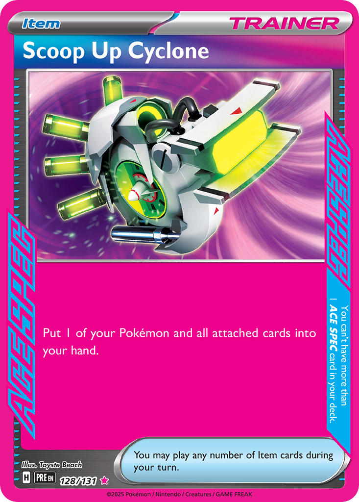 (128/131) Pokemon TCG Prismatic Evolutions Single: Scoop Up Cyclone ACE Rare