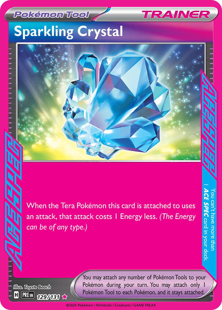 (129/131) Pokemon TCG Prismatic Evolutions Single: Sparkling Crystal ACE Rare