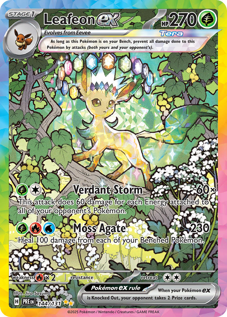 (144/131) Pokemon TCG Prismatic Evolutions Single: Leafeon ex Special Illustration Rare
