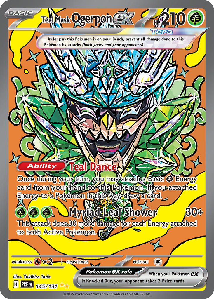 (145/131) Pokemon TCG Prismatic Evolutions Single: Teal Mask Ogerpon ex Special Illustration Rare