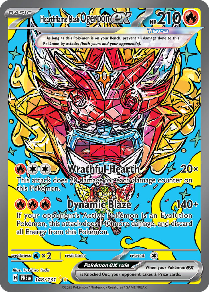 (148/131) Pokemon TCG Prismatic Evolutions Single: Hearthflame Mask Ogerpon ex Special Illustration Rare