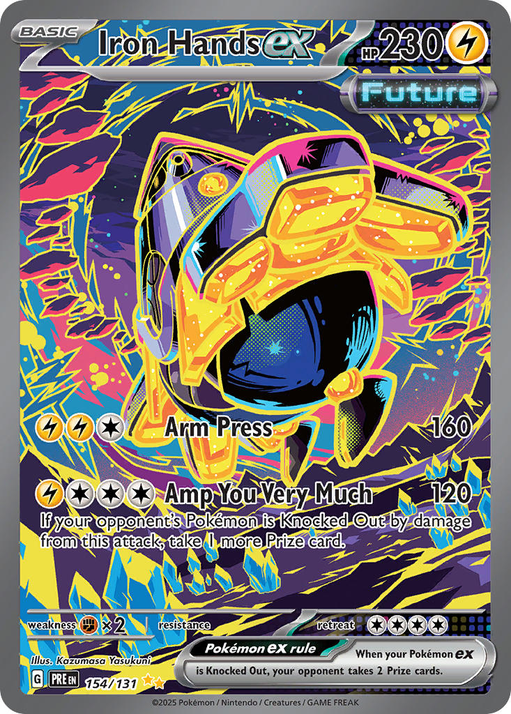 (154/131) Pokemon TCG Prismatic Evolutions Single: Iron Hands ex Special Illustration Rare