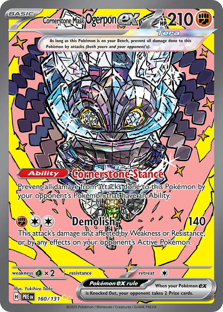 (160/131) Pokemon TCG Prismatic Evolutions Single: Cornerstone Mask Ogerpon ex Special Illustration Rare