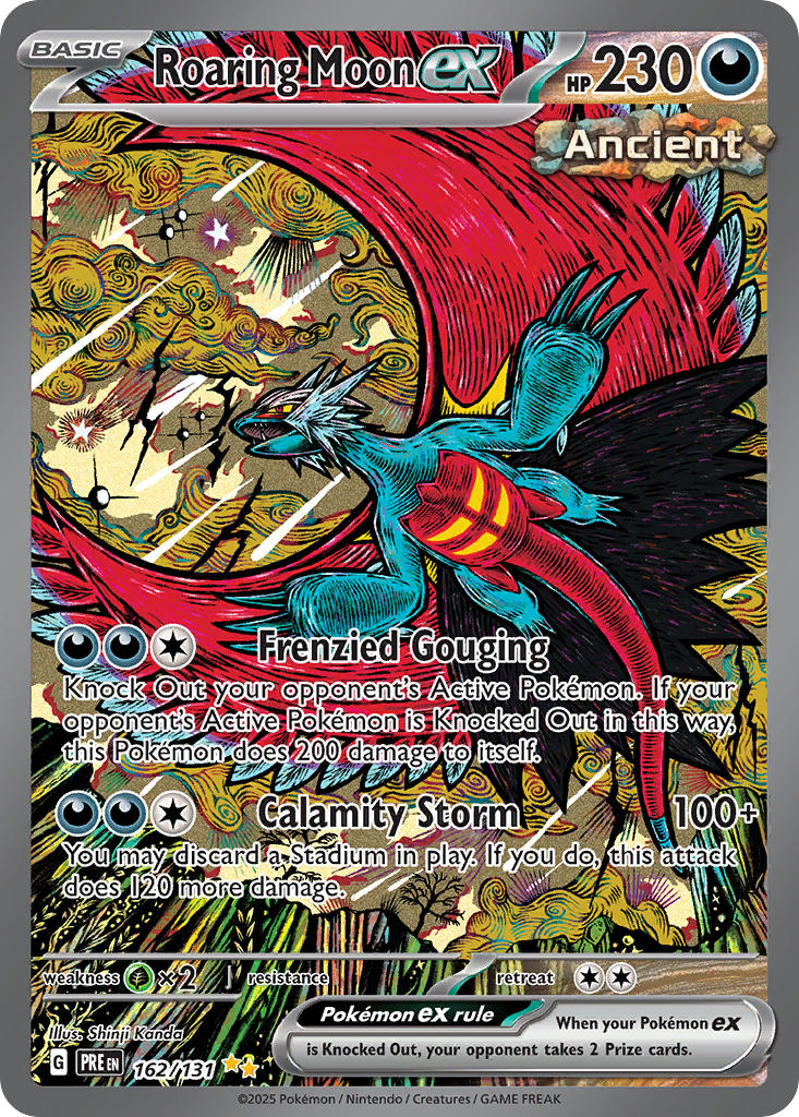 (162/131) Pokemon TCG Prismatic Evolutions Single: Roaring Moon ex Special Illustration Rare