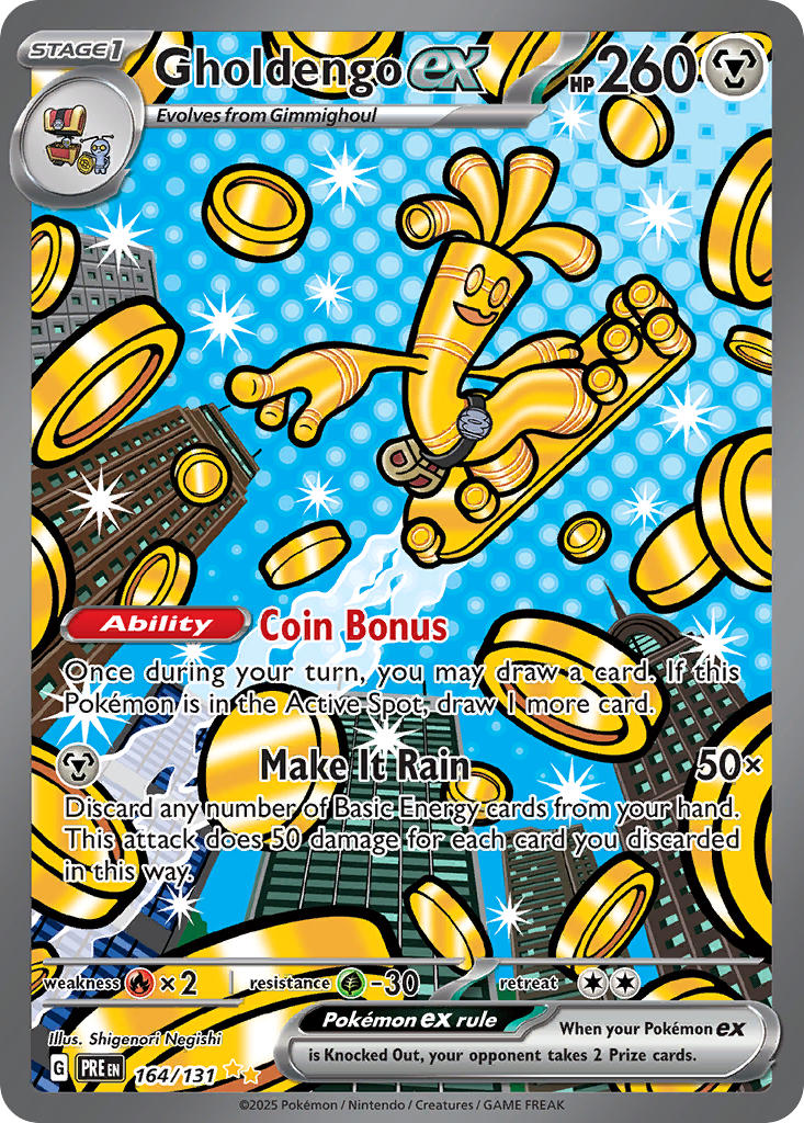 (164/131) Pokemon TCG Prismatic Evolutions Single: Gholdengo ex Special Illustration Rare