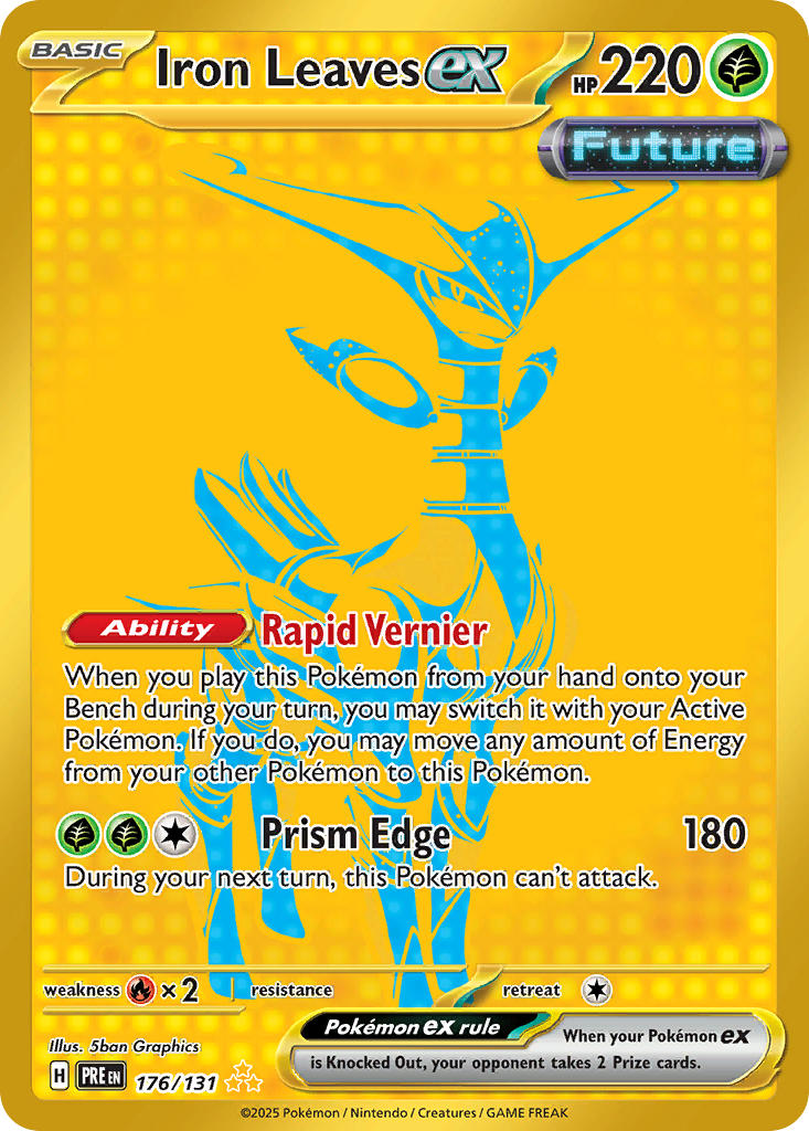 (176/131) Pokemon TCG Prismatic Evolutions Single: Iron Leaves ex Secret Rare