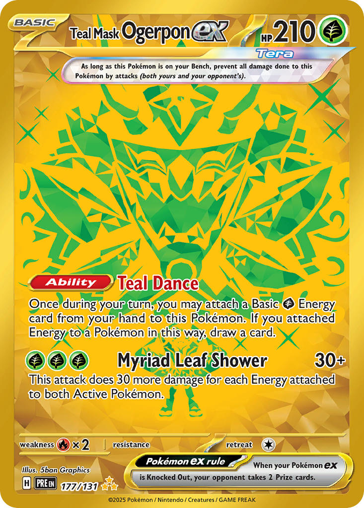 (177/131) Pokemon TCG Prismatic Evolutions Single: Teal Mask Ogerpon ex Secret Rare
