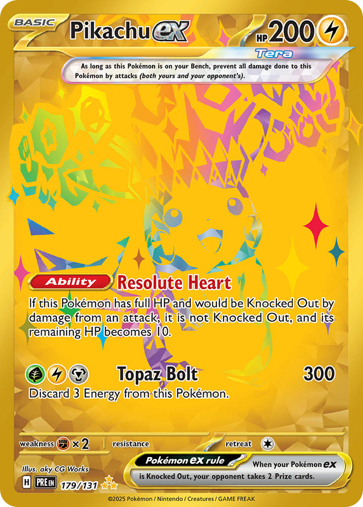 (179/131) Pokemon TCG Prismatic Evolutions Single: Pikachu ex Secret Rare