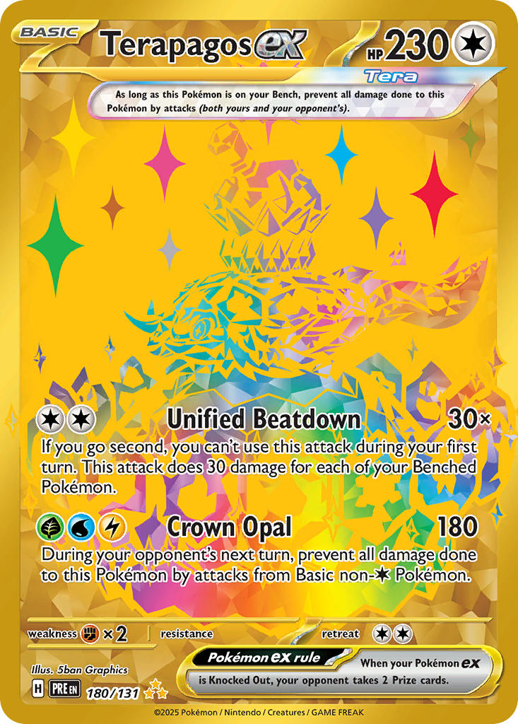(180/131) Pokemon TCG Prismatic Evolutions Single: Terapagos ex Secret Rare