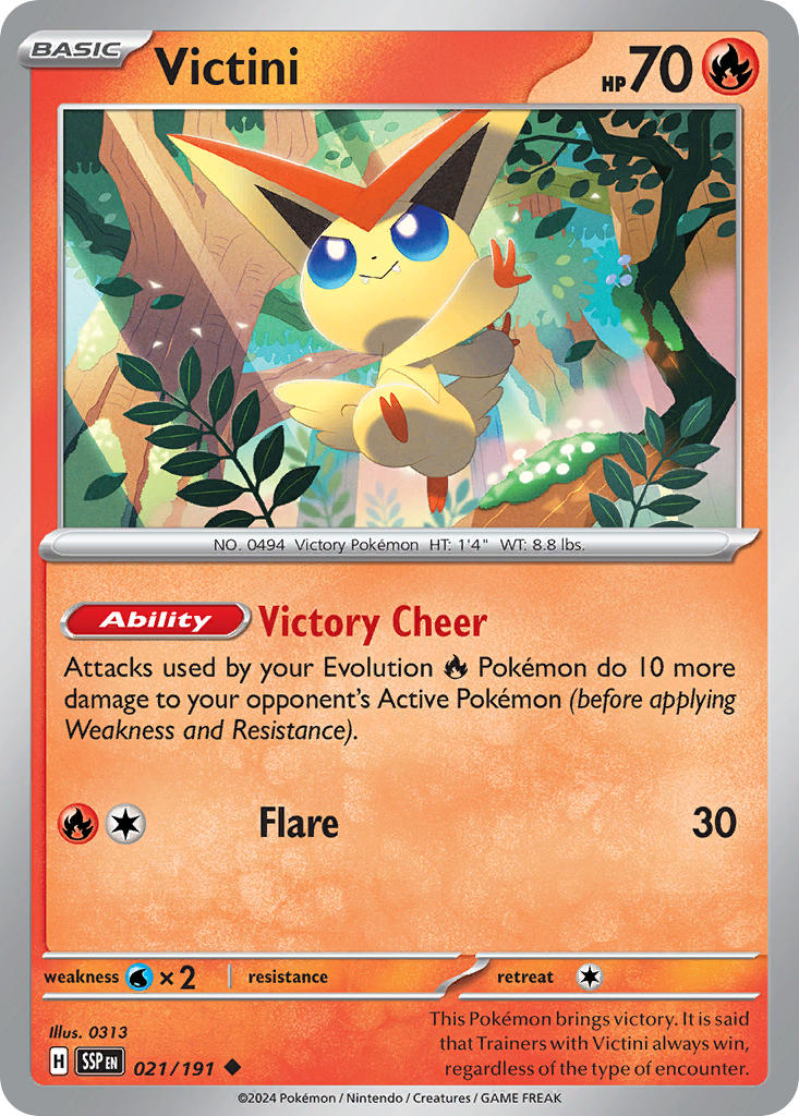 (021/191) Pokemon TCG Surging Sparks Single: Victini Uncommon