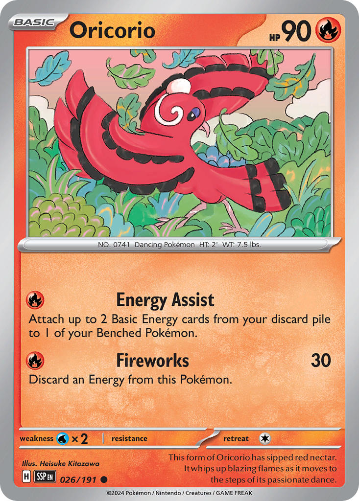 (026/191) Pokemon TCG Surging Sparks Single: Oricorio Common