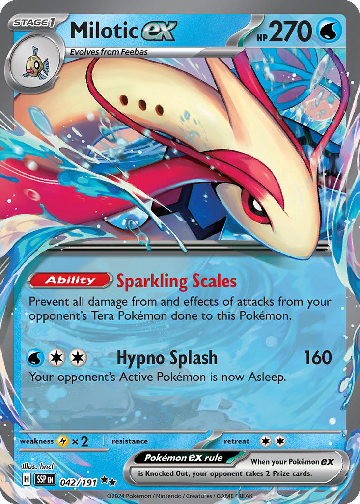 (042/191) Pokemon TCG Surging Sparks Single: Milotic ex Double Rare
