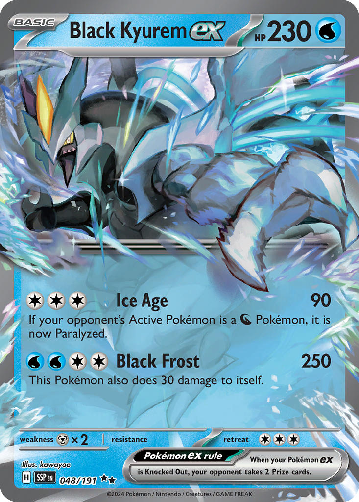 (048/191) Pokemon TCG Surging Sparks Single: Black Kyurem ex Double Rare