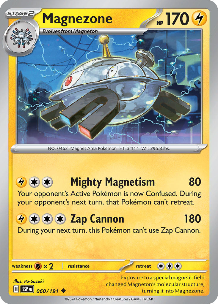 (060/191) Pokemon TCG Surging Sparks Single: Magnezone Reverse Holo Uncommon