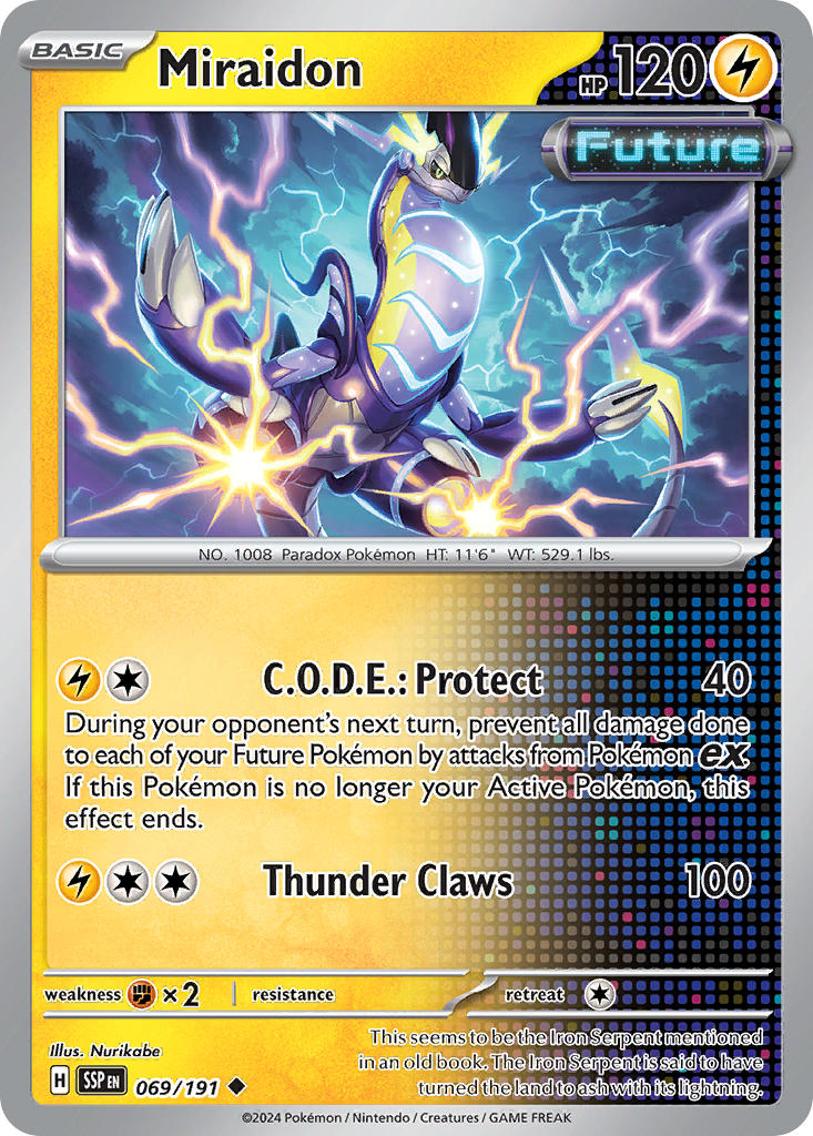 (069/191) Pokemon TCG Surging Sparks Single: Miraidon Reverse Holo Uncommon