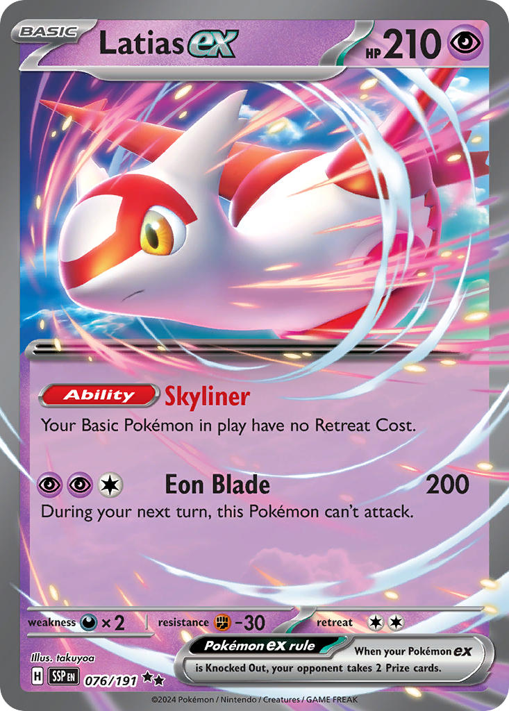 (076/191) Pokemon TCG Surging Sparks Single: Latias ex Double Rare