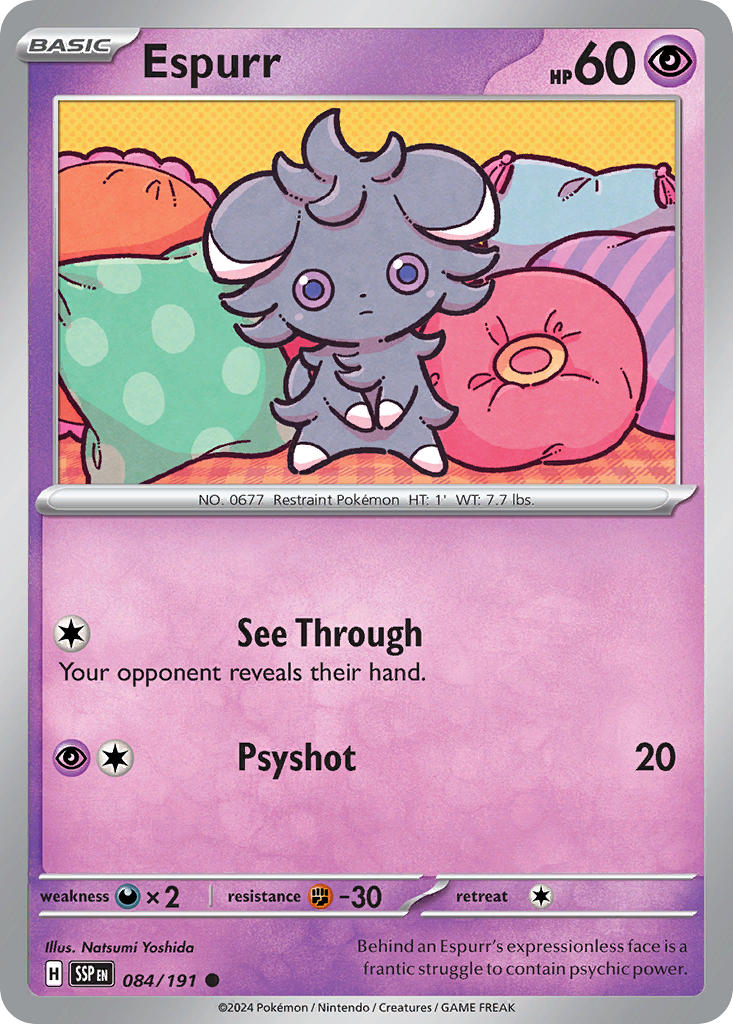 (084/191) Pokemon TCG Surging Sparks Single: Espurr Common