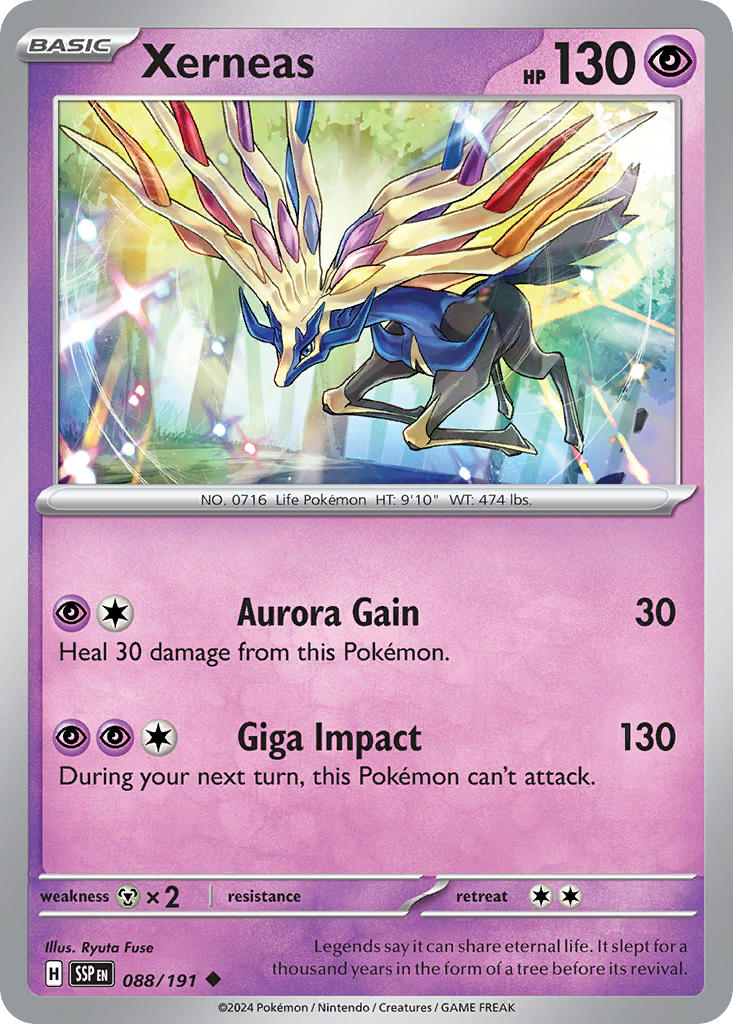 (088/191) Pokemon TCG Surging Sparks Single: Xerneas Reverse Holo Uncommon