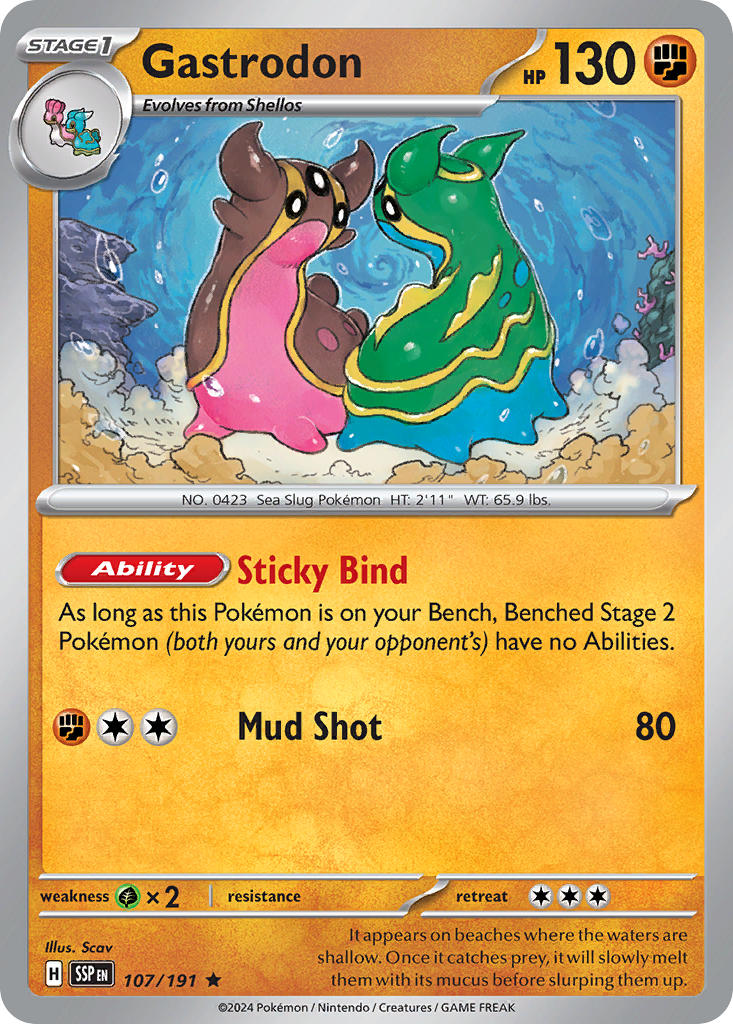 (107/191) Pokemon TCG Surging Sparks Single: Gastrodon Rare