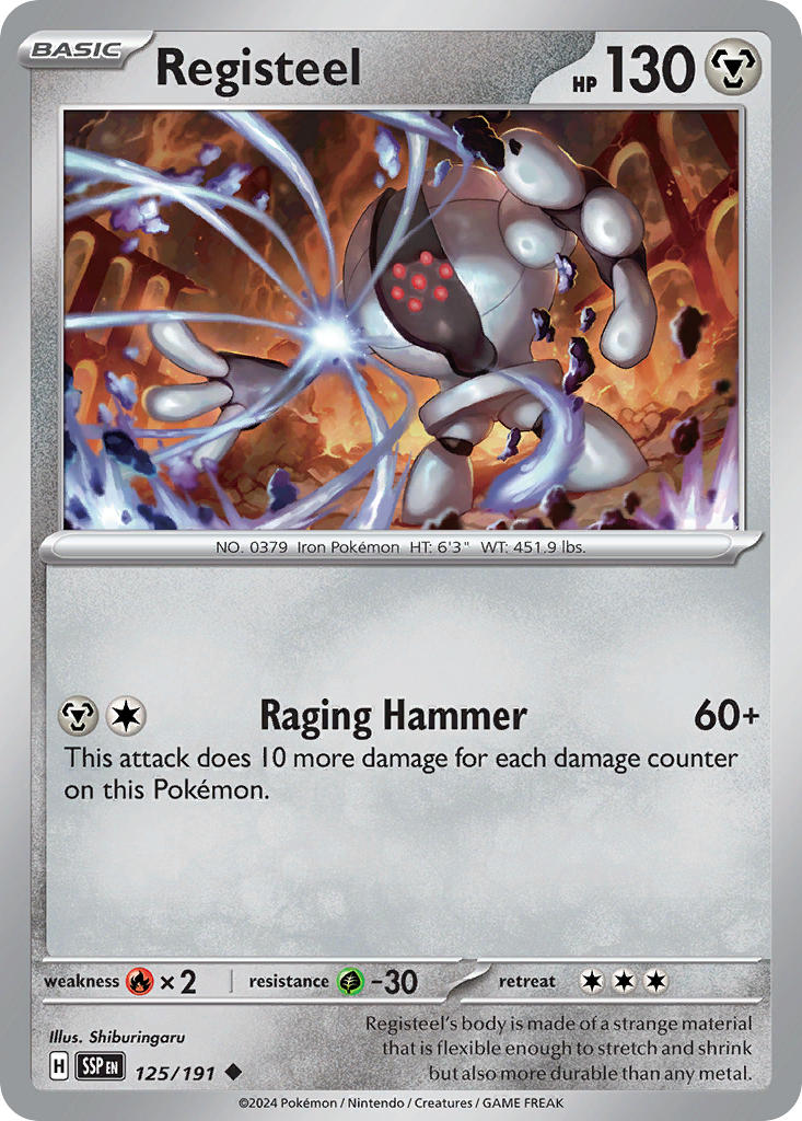 (125/191) Pokemon TCG Surging Sparks Single: Registeel Reverse Holo Uncommon