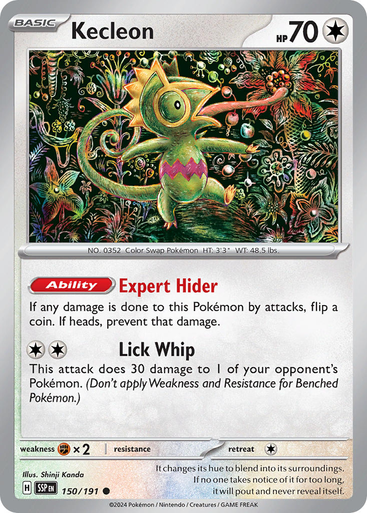 (150/191) Pokemon TCG Surging Sparks Single: Kecleon Reverse Holo Common