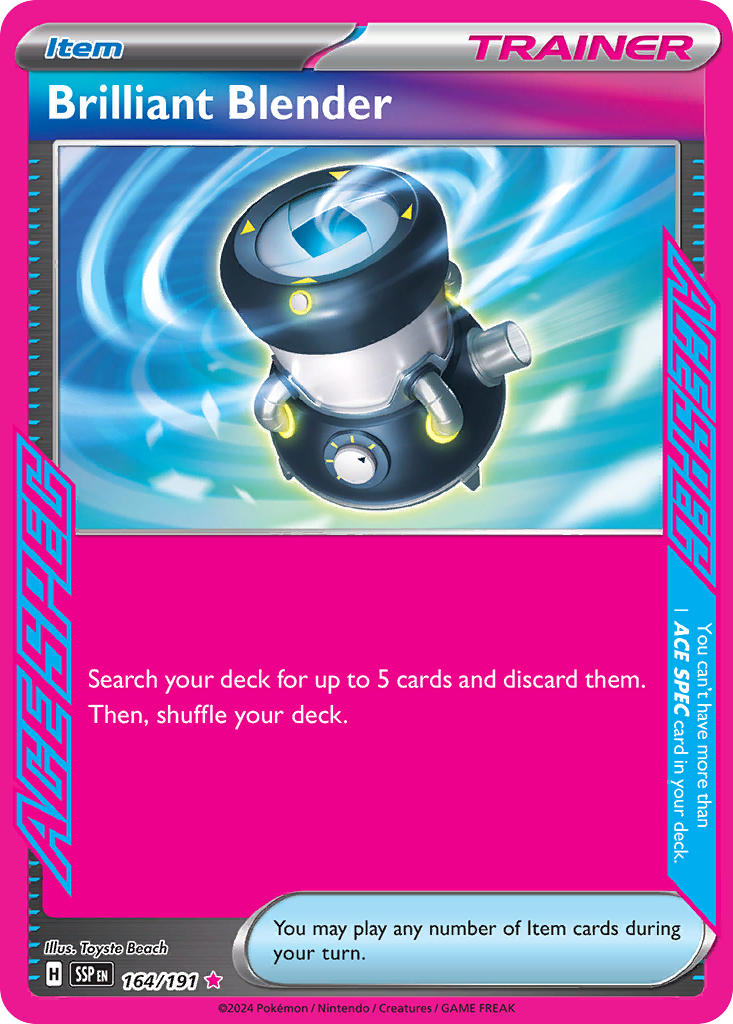 (164/191) Pokemon TCG Surging Sparks Single: Brilliant Blender ACE Rare
