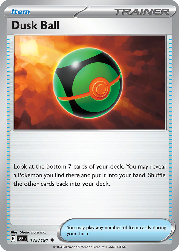(175/191) Pokemon TCG Surging Sparks Single: Dusk Ball Uncommon