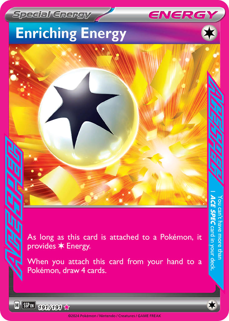 (191/191) Pokemon TCG Surging Sparks Single: Enriching Energy ACE Rare